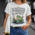 Unearth a Story Frog Reading a Book Summer 2026 Premium Tri-Blend T-Shirt Gifts for Her Unearth a Story Frog Reading a Book Summer 2026 Premium Tri-Blend T-Shirt Gifts for Her