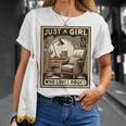 Vintage Just A Girl Who Loves Books Women Book Worm Reading Performance T-Shirt Gifts for Her