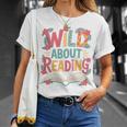 Wild About Reading Book Reading Library Writer Premium Tri-Blend T-Shirt Gifts for Her