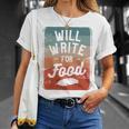 Will Write For Food Author Book Writer T-Shirt Gifts for Her Will Write For Food Author Book Writer T-Shirt Gifts for Her