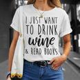Women's Drink Wine And Read Books Bookish Book Lover T-Shirt Gifts for Her