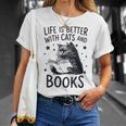 Women's Life Is Better With Cats And Books Cat T-Shirt Gifts for Her Women's Life Is Better With Cats And Books Cat T-Shirt Gifts for Her