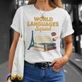 World Languages Squad Books Tower Performance T-Shirt Gifts for Her