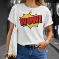 WOW Comic Book Cartoon Speech Bubble Pop Art T-Shirt Gifts for Her WOW Comic Book Cartoon Speech Bubble Pop Art T-Shirt Gifts for Her