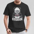 6th Grade Back To School Panda Book Reader Teacher Heart T-Shirt Unique Gifts