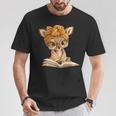 Adorable Fawn Reading Book Lover With T-Shirt Unique Gifts