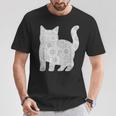 Adult Coloring Book CAT Mandala Flowers T-Shirt T-Shirt Unique Gifts