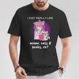 Anime Shirt Cat Lover Book Lover Reading Anime Lover T-Shirt Unique Gifts