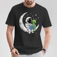 Astronaut Alien Reading Book Moon Space T-Shirt Unique Gifts