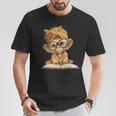Baby Monkey Open Book Reading Animal Lover Graphic Portrait T-Shirt Unique Gifts
