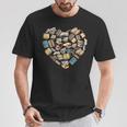 Book Lover Heart Shape Valentines Day Librarian Squad Gift T-Shirt Unique Gifts