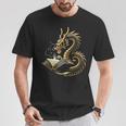 Book Lovers Dragon Fantasy Art Mythical Creatures Yellow Bookworm Chinese Dragon T-Shirt Unique Gifts Book Lovers Dragon Fantasy Art Mythical Creatures Yellow Bookworm Chinese Dragon T-Shirt Unique Gifts