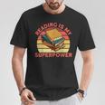 Book Lovers Reading Is My Superpower Avid Readers Bookworms T-Shirt Unique Gifts
