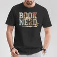 Book Nerd Vintage Floral Aesthetic Leopard Print T-Shirt Unique Gifts