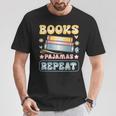 Book And Pajama Books Pajamas Repeat Librarian T-Shirt Unique Gifts