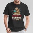 Book Reader Sloth Bookworm Reading Book Club T-Shirt Unique Gifts