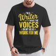 Book Writer Voices In My Head Work For Me Author Writing T-Shirt Unique Gifts