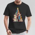 Booklovers Christmas Book Tree T-Shirt Unique Gifts