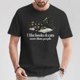 I Like Books & Cats More Than People Cat Book Lover Reading T-Shirt Unique Gifts I Like Books & Cats More Than People Cat Book Lover Reading T-Shirt Unique Gifts