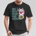 Books And Axolotl Kawaii Animal Axolotls Lover Owner Graphic T-Shirt Unique Gifts