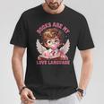 Books Are My Love Language Reading Lover I Valentines Cupid T-Shirt Unique Gifts