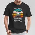 I Like Books And Maybe 3 People Vintage Retro Book Lover T-Shirt Unique Gifts