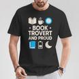 Booktrovert Introvert Reader Library Card Coffee Books T-Shirt Unique Gifts