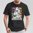 Boooks Ghosts Reading Book Retro Halloween Teacher Librarian T-Shirt Unique Gifts