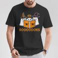 Booooks Ghost Boo Read Books Library Teacher Halloween Cute T-Shirt Unique Gifts