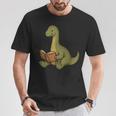 Brachiosaurus Dinosaur Reading Book Nerd T-Shirt Unique Gifts