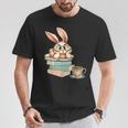 Bunny With Books And Coffee Reading Booknerd Bookish Easter T-Shirt Unique Gifts