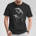 Cat Holds Book Writing Animal Print Motif Drawing Art Cat T-Shirt Unique Gifts
