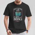 Cat Read Book Reader Reading Librarian T-Shirt Unique Gifts