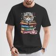 Cat Read Books Be Kind Stay Weird Library Book Lover T-Shirt Unique Gifts