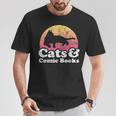 Cats And Comic Books Or Women's Cat And Comic Book T-Shirt Unique Gifts Cats And Comic Books Or Women's Cat And Comic Book T-Shirt Unique Gifts