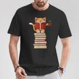 Cats And Reading Books Literature T-Shirt Unique Gifts