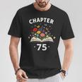 Chapter 75 Years Old 75th Birthday Celebration Floral Book T-Shirt Unique Gifts
