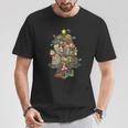 Christmas Tree Library Xmas Lights Tree Book Lover Librarian T-Shirt Unique Gifts