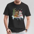 Christmas Tree Snowman Reindeer Book Stack Librarian T-Shirt Unique Gifts