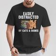 Cool Book Reader For Men Women Book Lover Bookworm Cat Book T-Shirt Unique Gifts
