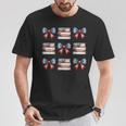 Coquette Bow Book US Flag 4th Of July Librarian Bookworm T-Shirt Unique Gifts