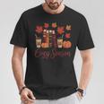 Cozy Season Autumn Leaves Books Pumpkins Fall Halloween T-Shirt Unique Gifts Cozy Season Autumn Leaves Books Pumpkins Fall Halloween T-Shirt Unique Gifts