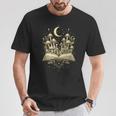 Crescent Mushroom Book Fungi Art Woodland Mystical Night T-Shirt Unique Gifts