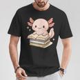 Cute Axolotl Reading Books Shirt Kawaii Axolotl Lover T-Shirt Unique Gifts