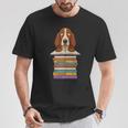 Cute Basset Hound Dog Reading On Pile Of Books T-Shirt Unique Gifts Cute Basset Hound Dog Reading On Pile Of Books T-Shirt Unique Gifts