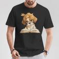 Cute Beagle Puppy Reading Book Lover Dog Animal Graphic T-Shirt Unique Gifts