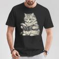 Cute Cat Reading Book Classic Bookworm Animal Pet Lover T-Shirt Unique Gifts