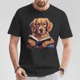 Cute Dog Golden Retriever Reading Book T-Shirt Unique Gifts