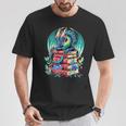 Cute Dragon Books Flower Bookworm Book Lover T-Shirt Unique Gifts