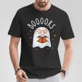 Cute Ghost Reading Book Booooks Teacher Halloween School Kid T-Shirt Unique Gifts